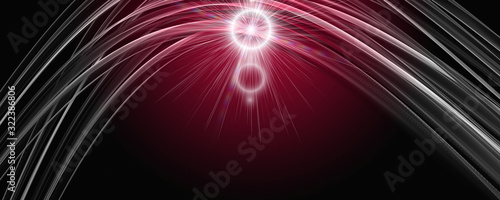 Powerful wave panorama background design illustration with light