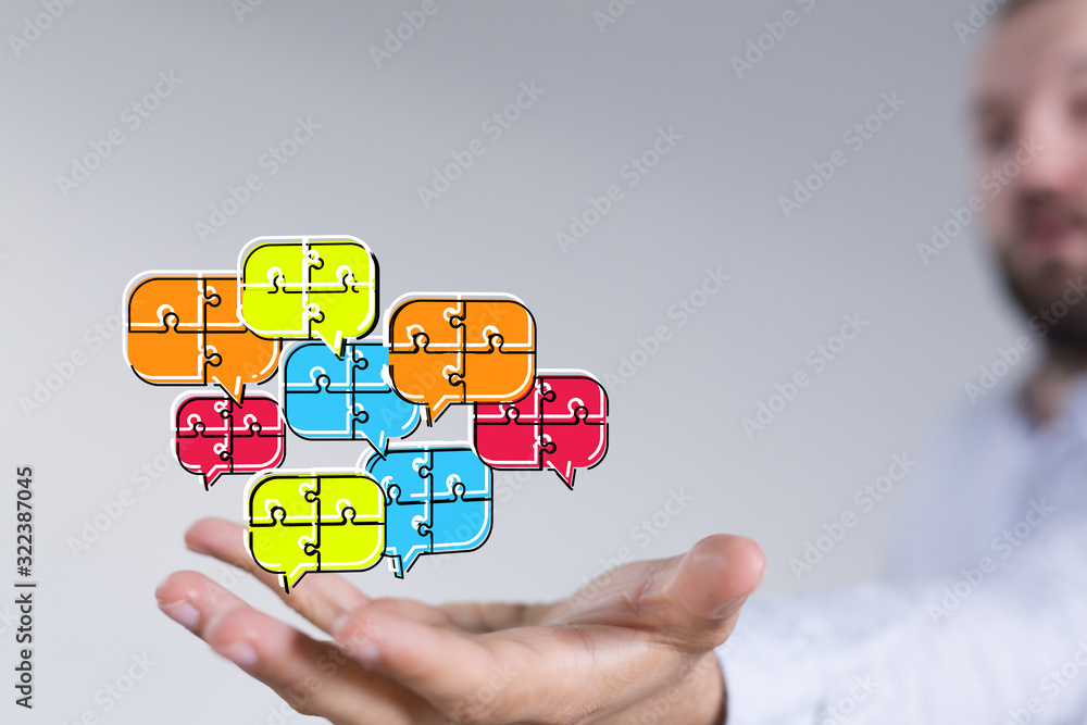 Empty speech bubble hands feedback communication.. Empty speech bubble hands feedback communication..