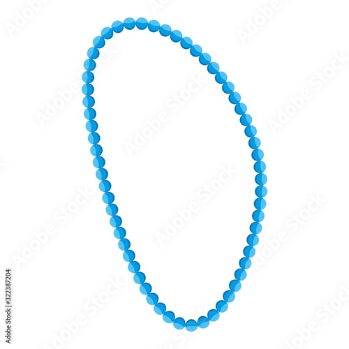 Blue pearl necklace icon. Isometric of blue pearl necklace vector icon for web design isolated on white background