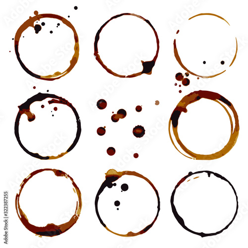 traces of coffee on a white background