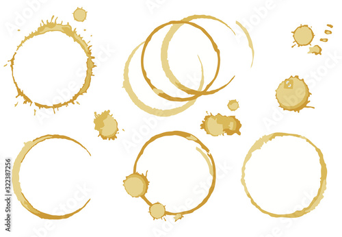 traces of coffee on a white background  S