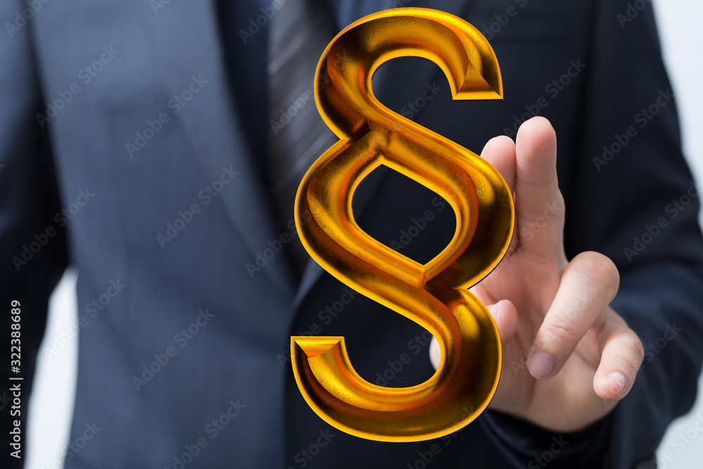 paragraph law sign digital in hand