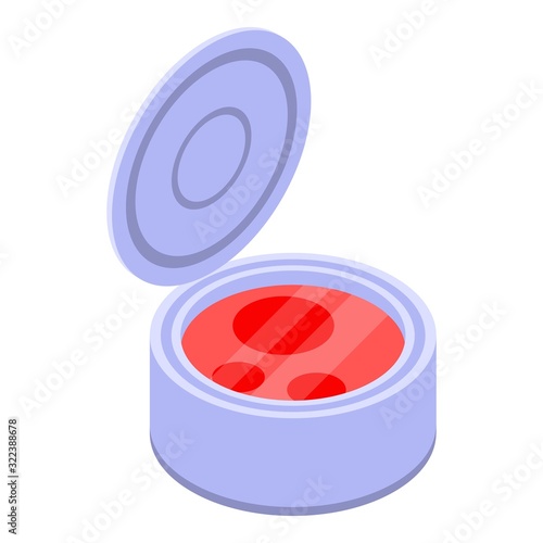 Caviar tin can icon. Isometric of caviar tin can vector icon for web design isolated on white background