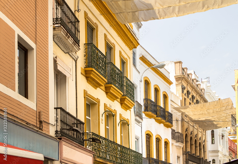 Typical old buildings in Seville, Spain