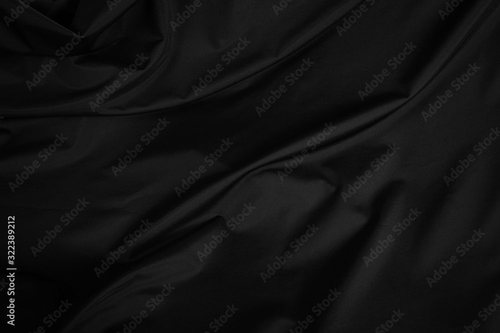 Black curtain background and texture - obrazy, fototapety, plakaty 