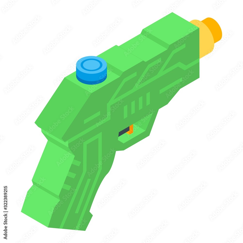 Water blaster icon. Isometric of water blaster vector icon for web design isolated on white background Water blaster icon. Isometric of water blaster vector icon for web design isolated on white background