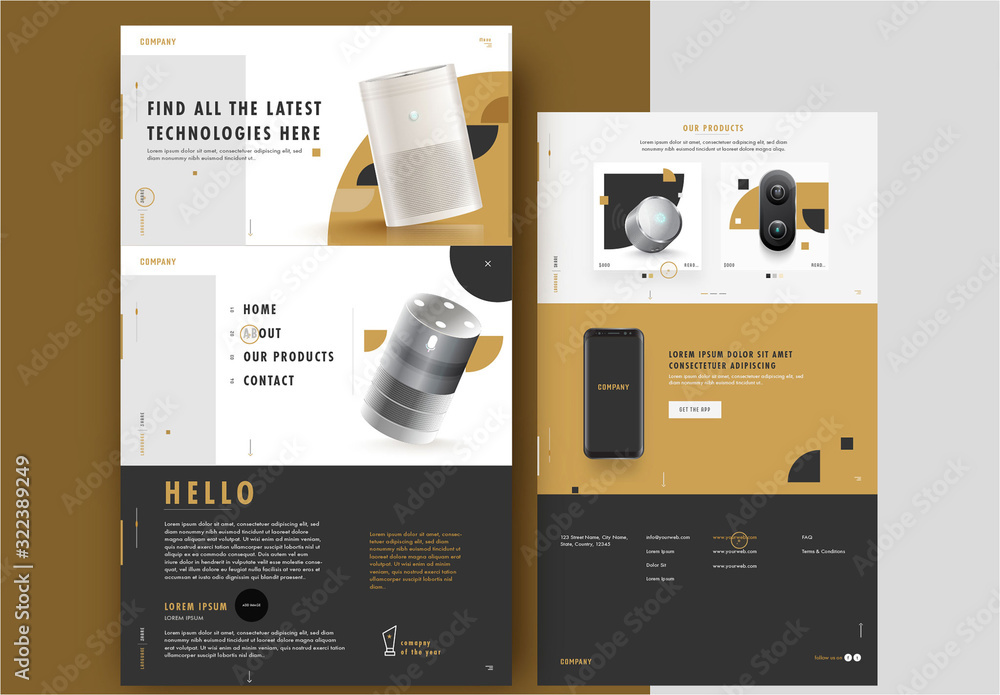 Mobile Web Ui Layout Web UI Layout with Smart Devices Stock Template | Adobe Stock
