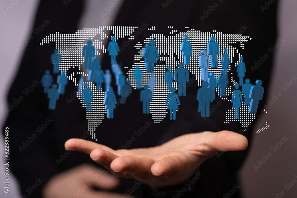network holding in hand 3d connection data. network holding in hand 3d connection data.