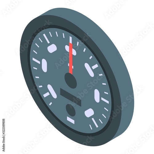 Classic speedometer icon. Isometric of classic speedometer vector icon for web design isolated on white background