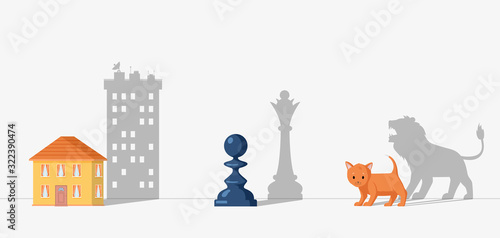 Hidden potential vector concept. Psychological counseling, personal growth, make dreams come true flat illustration.