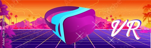 Futuristic horizontal banner virtual reality