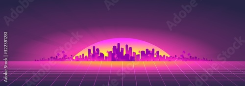 Futuristic horizontal banner virtual reality