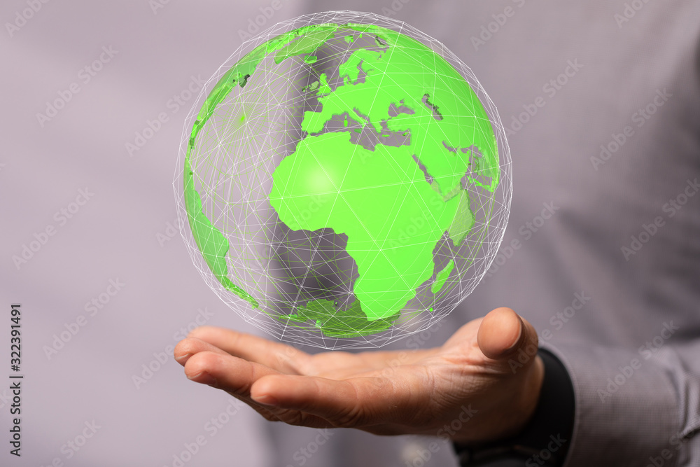 Human Hand Holding The World In Hands. Human Hand Holding The World In Hands.