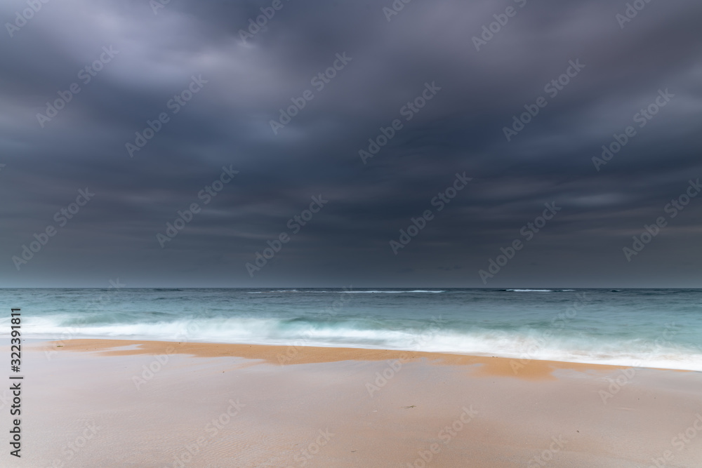 Overcast and Cloudy Morning Seascape