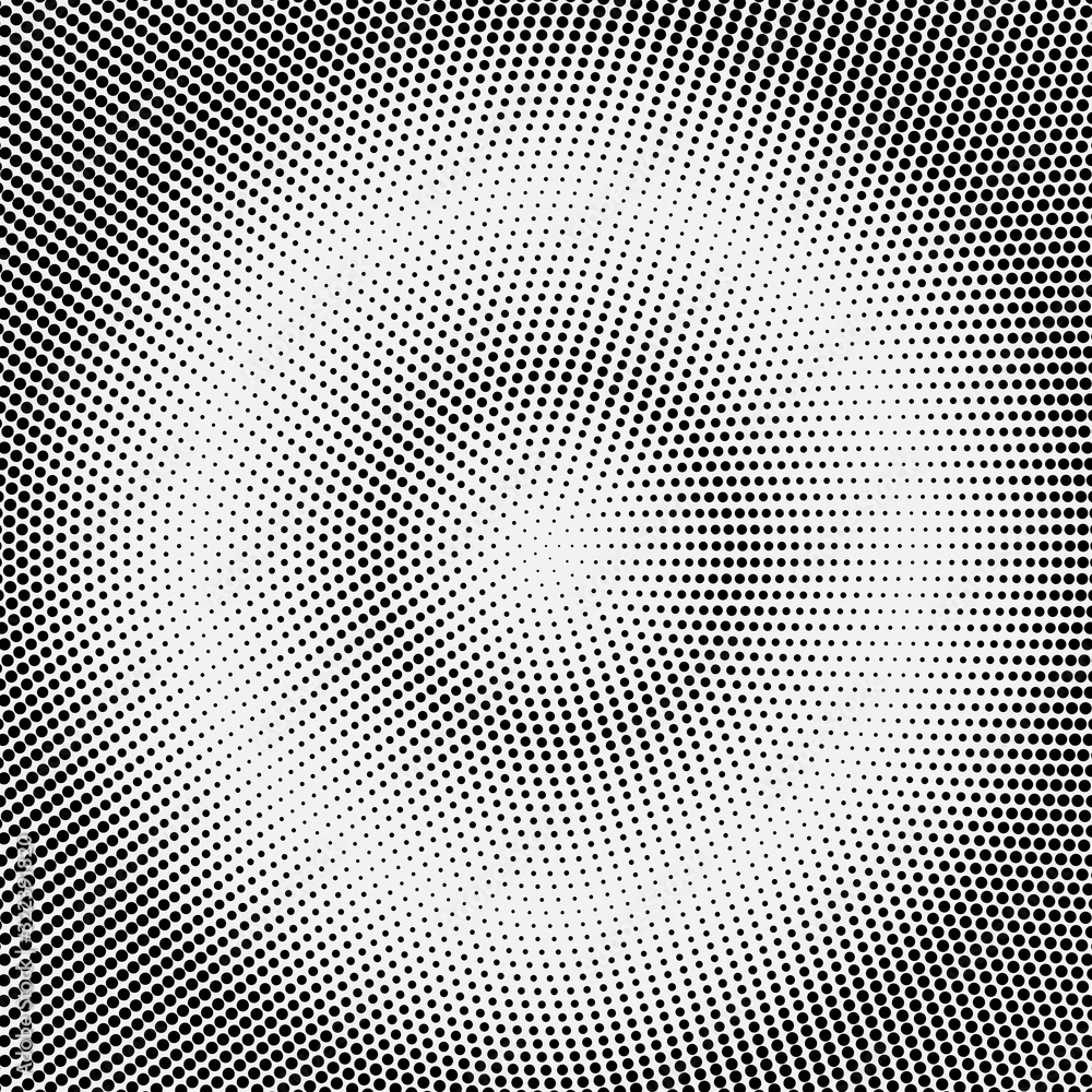 Gradient halftone. Radial illustration. Abstract gradient background of black dots. Vector. Gradient halftone. Radial illustration. Abstract gradient background of black dots. Vector.