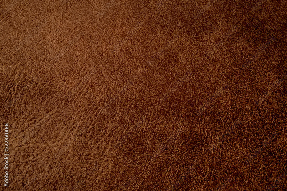 Brown leather texture background, genuine leather, top view. Brown ...