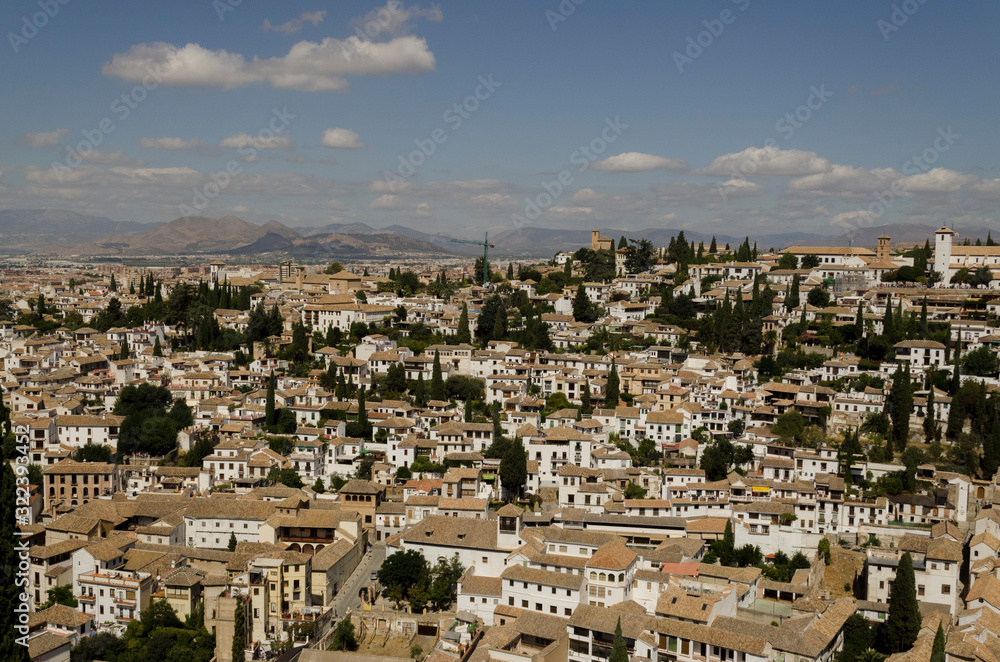 View from the Alhambra of the Albaicin neighbourhood at Granada