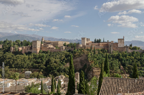 Granada, Spain, September 09th: Panoramic view of the Alhambra from Albaicin lookout