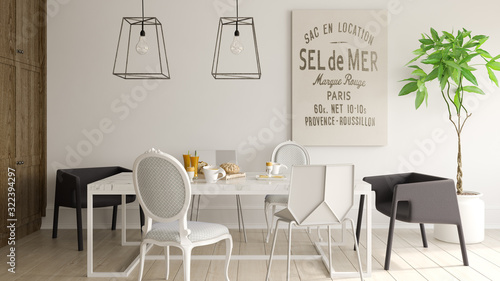 Interior of modern dining room 3D rendering © Dmitry Berg
