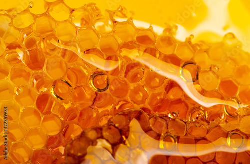 Valokuva honey texture close up in the detail
