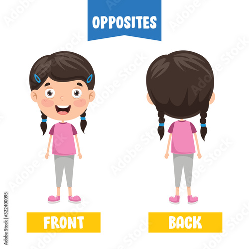 Opposite Adjectives With Cartoon Drawings
