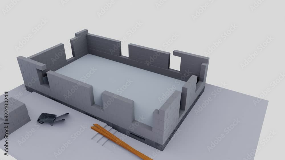 3D image of the frame roof of the house 3D image of the frame roof of the house