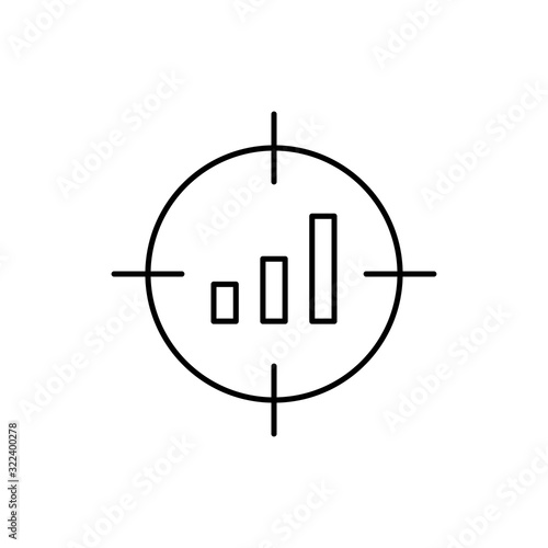 Targets, chart, SEO icon. Simple line, outline vector elements of commerce icons for ui and ux, website or mobile application