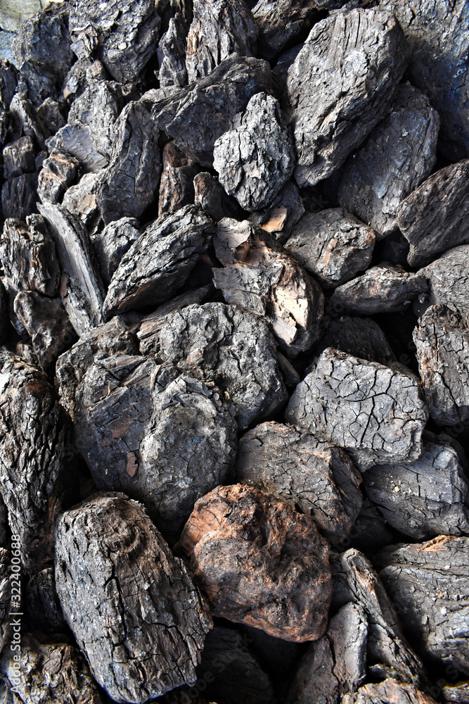 A stack of dry lignite coal ready for heating A stack of dry lignite coal ready for heating
