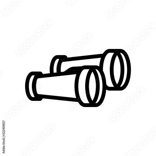 binoculars icon vector. Thin line sign. Isolated contour symbol illustration