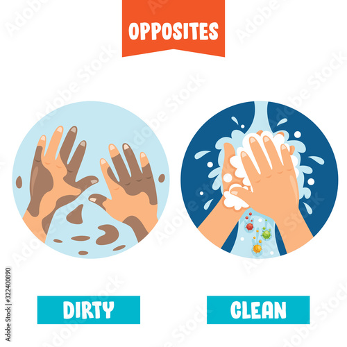Opposite Adjectives With Cartoon Drawings