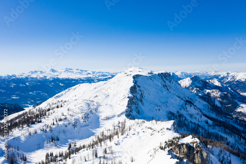 Tauplitz Alm panorama of the skiing resort in Steiermark, Austria