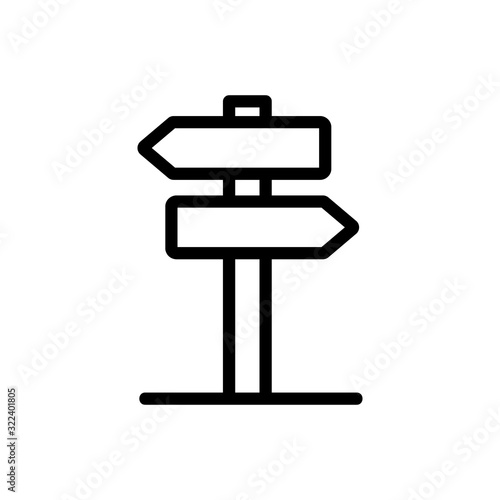 Pointer road icon vector. Thin line sign. Isolated contour symbol illustration