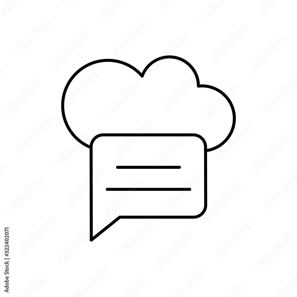 Cloud computing, chat bubble, SEO icon. Simple line, outline vector elements of commerce icons for ui and ux, website or mobile application Cloud computing, chat bubble, SEO icon. Simple line, outline vector elements of commerce icons for ui and ux, website or mobile application
