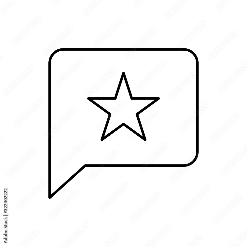 Chat bubble, star, SEO icon. Simple line, outline vector elements of commerce icons for ui and ux, website or mobile application Chat bubble, star, SEO icon. Simple line, outline vector elements of commerce icons for ui and ux, website or mobile application