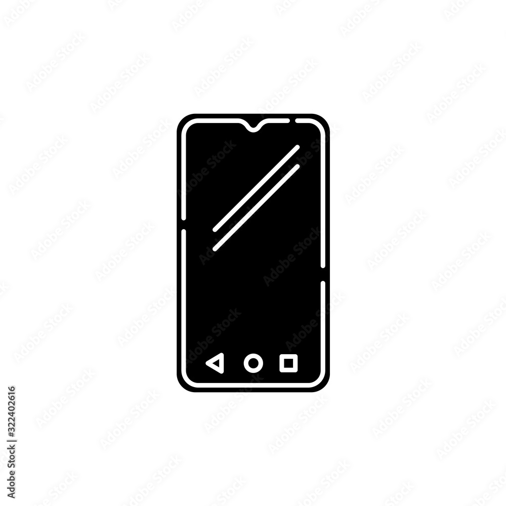 Smartphone black glyph icon. Mobile, cell phone. Pocket personal computer. Cellular telephone. Touchscreen. Touch display. . Technology. Silhouette symbol on white space. Vector isolated illustration Smartphone black glyph icon. Mobile, cell phone. Pocket personal computer. Cellular telephone. Touchscreen. Touch display. . Technology. Silhouette symbol on white space. Vector isolated illustration
