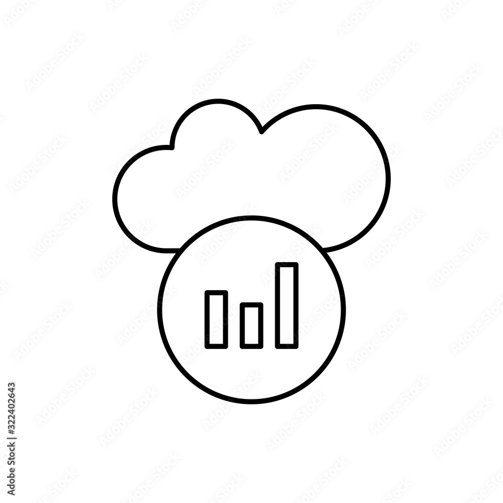 Cloud computing, charts, SEO icon. Simple line, outline vector elements of commerce icons for ui and ux, website or mobile application Cloud computing, charts, SEO icon. Simple line, outline vector elements of commerce icons for ui and ux, website or mobile application