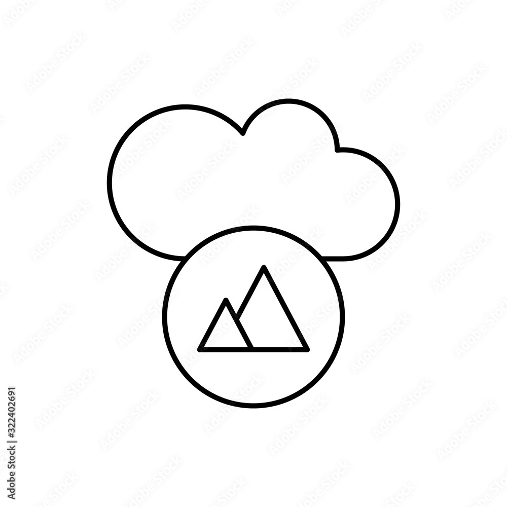 Cloud computing, triangle, SEO icon. Simple line, outline vector elements of commerce icons for ui and ux, website or mobile application