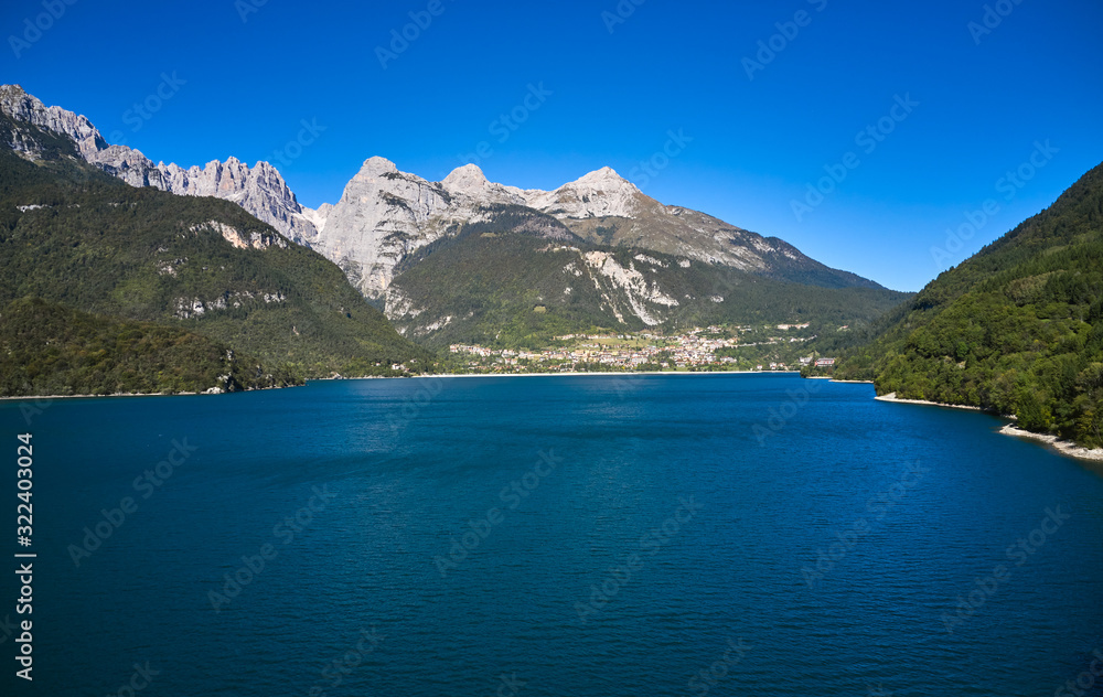 Beautiful view of the Dolomites di Brenta group seen from Molveno