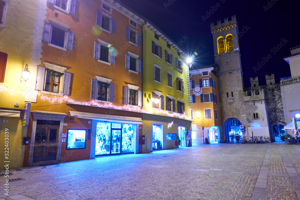 Riva del Garda,Lago di Garda ,Italy 10 December 2019Christmas lights