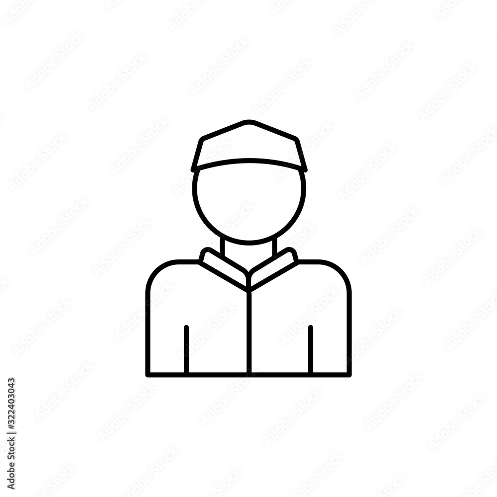 Muslim man, prayer icon. Simple line, outline vector religion icons for ui and ux, website or mobile application