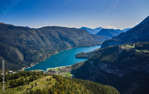 Beautiful view of the Dolomites di Brenta group seen from Molveno