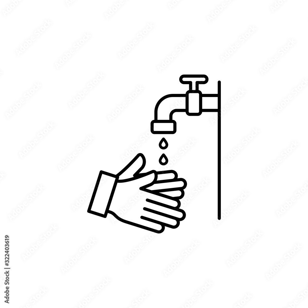 Islamic wudu, hand icon. Simple line, outline vector religion icons for ui and ux, website or mobile application Islamic wudu, hand icon. Simple line, outline vector religion icons for ui and ux, website or mobile application