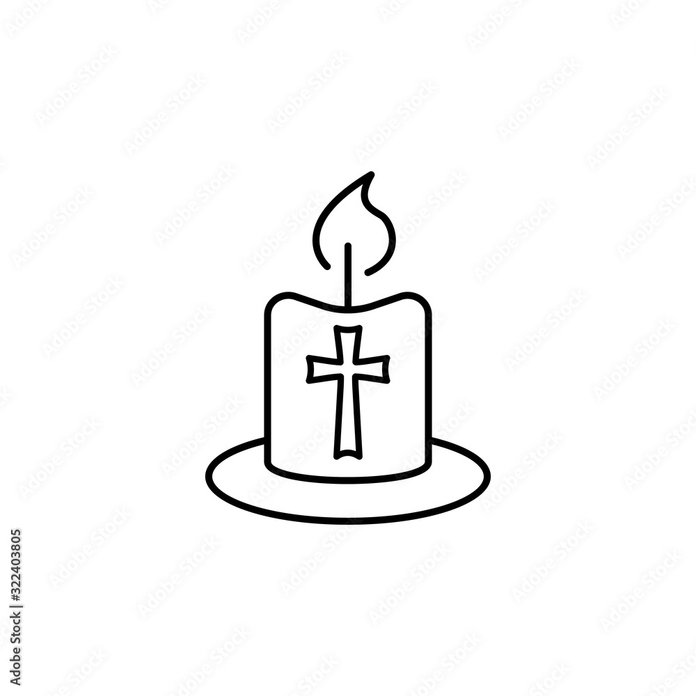 Candle, Christianity icon. Simple line, outline vector religion icons for ui and ux, website or mobile application Candle, Christianity icon. Simple line, outline vector religion icons for ui and ux, website or mobile application