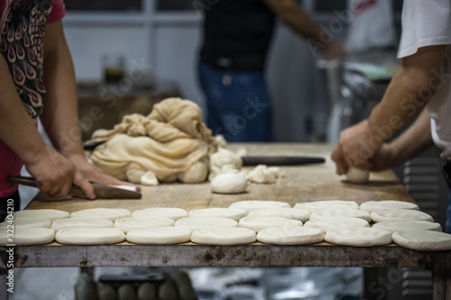 Preparation of a street food breads in Xian