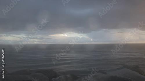 Sunset with clouds pacific Ocean