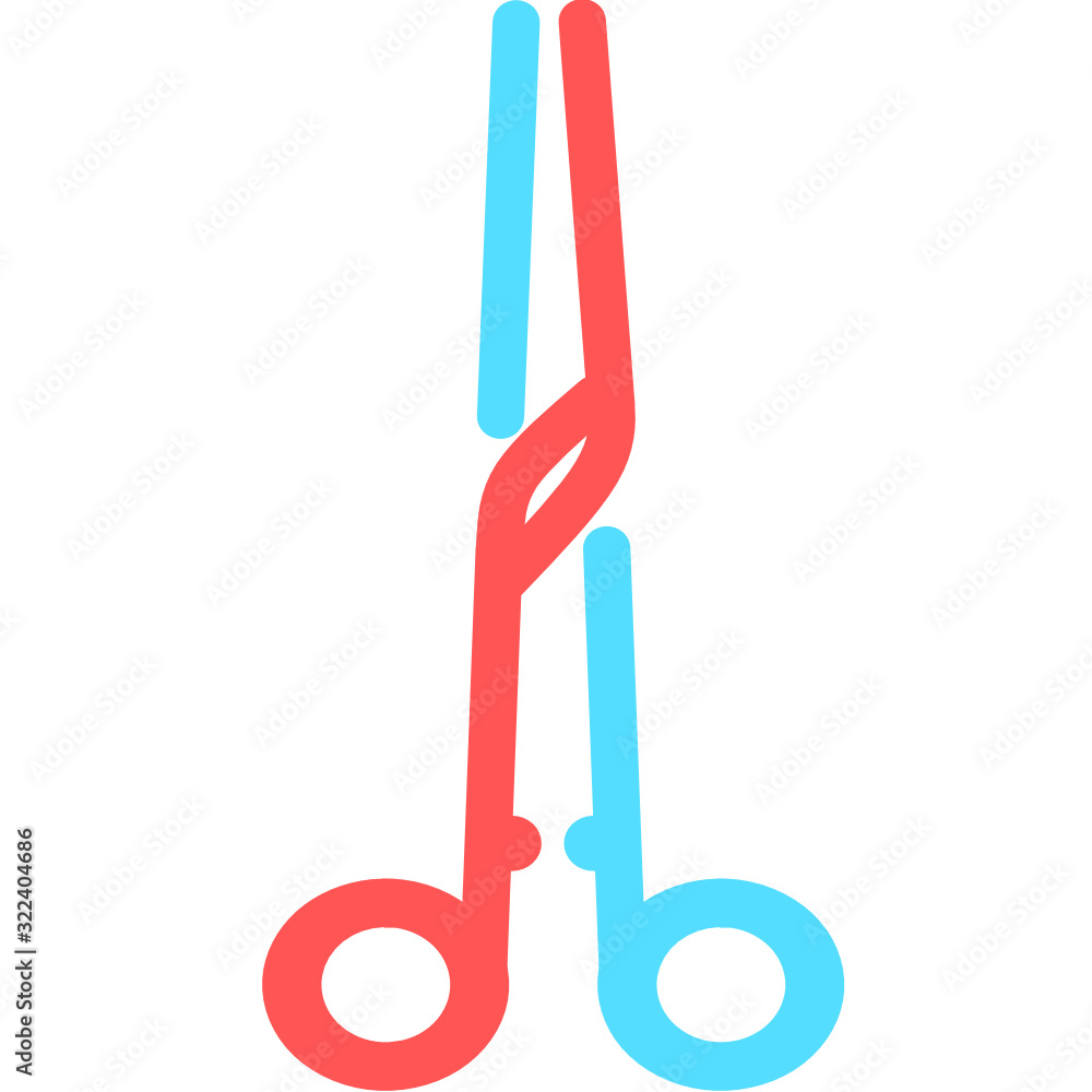 professional medical Scissor. Surgical Instrument, Medical clamp, hairstyle scissor icon. Medical equipment. Isolated scissors icon in the white background - vector professional medical Scissor. Surgical Instrument, Medical clamp, hairstyle scissor icon. Medical equipment. Isolated scissors icon in the white background - vector