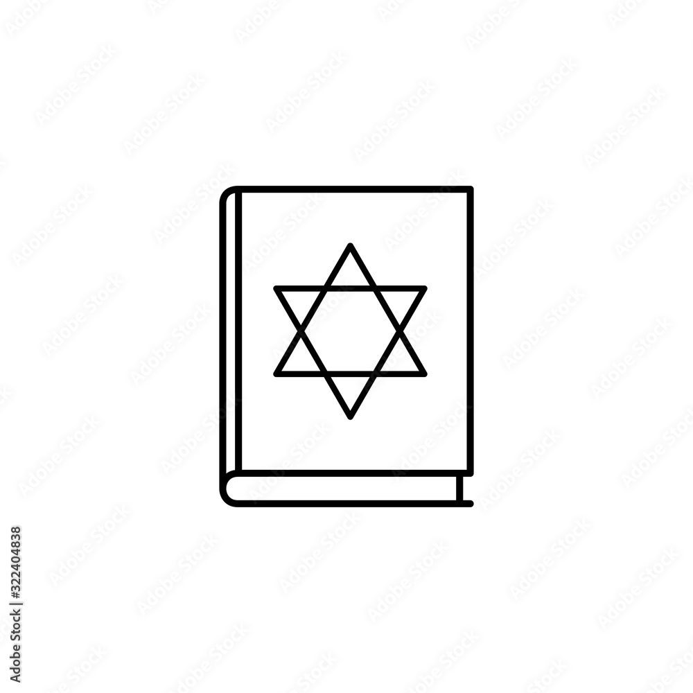 Book, Hanukkah, Judaism icon. Simple line, outline vector religion icons for ui and ux, website or mobile application Book, Hanukkah, Judaism icon. Simple line, outline vector religion icons for ui and ux, website or mobile application