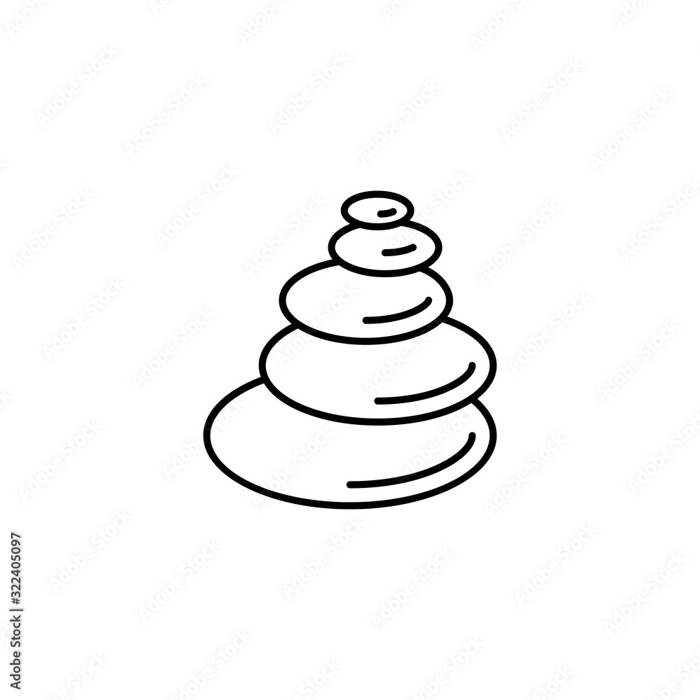 Stones, Buddhism icon. Simple line, outline vector religion icons for ui and ux, website or mobile application Stones, Buddhism icon. Simple line, outline vector religion icons for ui and ux, website or mobile application