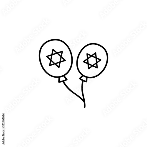 Balloons, Judaism, Magen David icon. Simple line, outline vector religion icons for ui and ux, website or mobile application