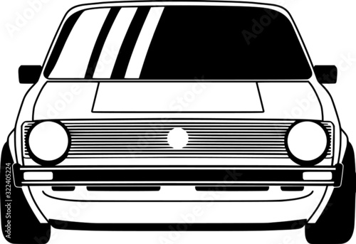 vector illustration of a car. front view.